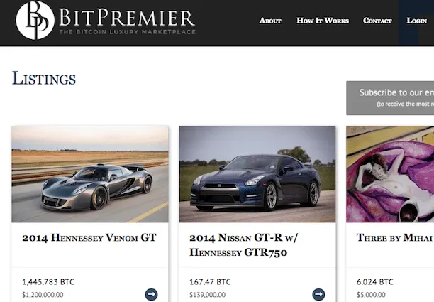 bitpremier luxury bitcoin marketplace